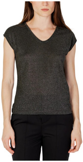 Only Onlsilvery S/s V Neck Lurex Top Jrs: