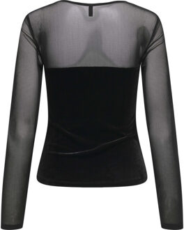 Only Onlsmooth l/s mesh mix top box jrs black/heart Veelkleurig