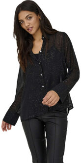 Only Onlstar life l/s grace glitter shirt wvn black/the Zwart