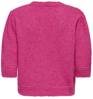 Only Onlstarla ss v-neck cardiga cc knt fuchsia - maat S Paars
