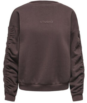 Only Onlsweat l/s ruched crew swt - maat M Veelkleurig