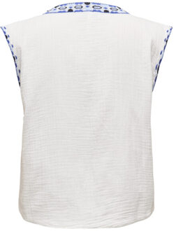 Only Onlthyra life sl emb vest wvn cs dessin - maat M Wit