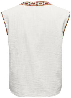 Only Onlthyra life sl emb vest wvn cs dessin - maat S Wit