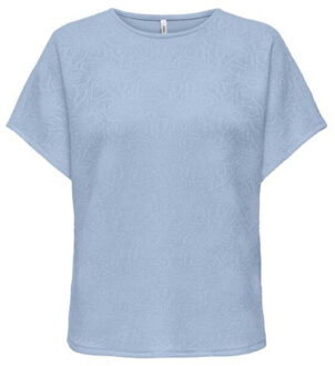Only Onlvelma s/s loose o-neck top jrs - maat L Blauw