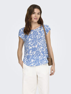Only onlvic s/s aop top noos wvn 15161116 riviera Blauw - 38