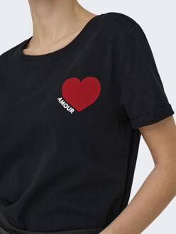 Only Onlvica s/s fold up velvet top box Zwart - L