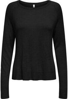 Only Onlvienna ls o-neck knt - maat L Zwart