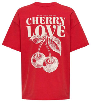 Only onlvivvi life s/s lovely top jrs 15346761 barbados cherry - maat M Paars