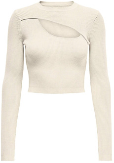 Only Peek-a-Boo Pullover Top Only , Beige , Dames - Xl,L,M,S,Xs