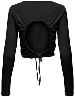 Only Play Homie on ls cropped rib tee 15339356 black Zwart - M