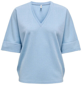 Only Pullover korte mouw 15347713 ivy glit - maat M Lichtblauw