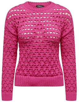 Only Raspberry Rose Gebreide Trui Only , Pink , Dames - Xl,M,S