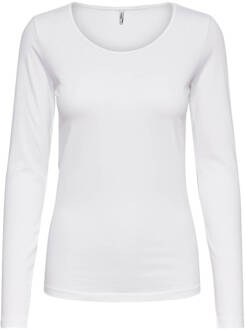 ONLY Shirt onlLive Love New LS O-Neck Top 15140196 Wit - XS