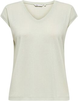 Only Silvery V-neck Loose Shirt Dames - XL