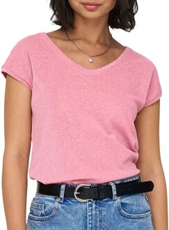 Only Silvery V-neck Loose Shirt Dames