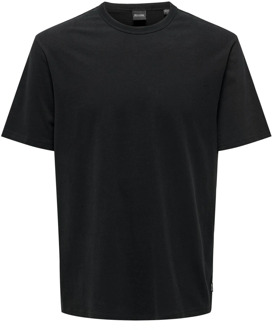 ONLY & SONS Basis Kortemouw T-shirt Only & Sons , Black , Heren - Xl,L,M,S