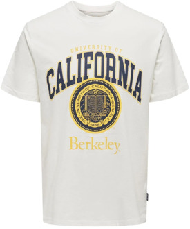 ONLY & SONS Berkeley College Liefde T-Shirt Only & Sons , Beige , Heren - S,Xs