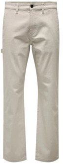 ONLY & SONS Casual Chino Only & Sons , Beige , Heren - W31 L30,W32 L32,W32 L30,W38 L32,W34 L32,W33 L32,W36 L32,W29 L30,W31 L32,W30 L30