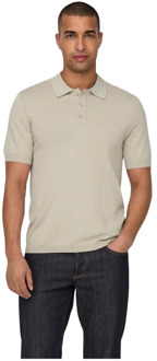 ONLY & SONS Casual Heren Polo Shirt Only & Sons , Beige , Heren - Xl,L,M,S