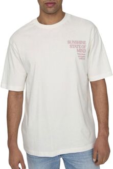 ONLY & SONS Casual Katoenen T-shirt Only & Sons , White , Heren - Xl,L,M,S,Xs