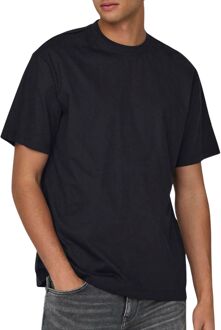 ONLY & SONS Casual T-shirt voor mannen Only & Sons , Black , Heren - Xl,L,M,S,Xs