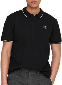 ONLY & SONS Fletcher Polo Heren zwart - wit - XL