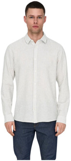 ONLY & SONS Gestreept Linnen Overhemd Caiden Only & Sons , Multicolor , Heren - 2Xl,Xl,L,M,S
