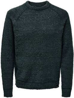 ONLY & SONS Jam Raglan Crew Knit Sweater Heren donker groen - XL