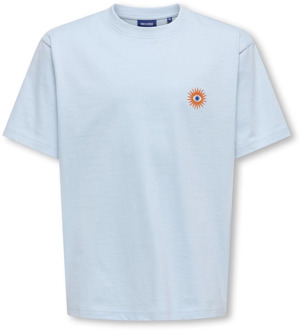 ONLY & SONS jongens t-shirt Blauw - 146-152