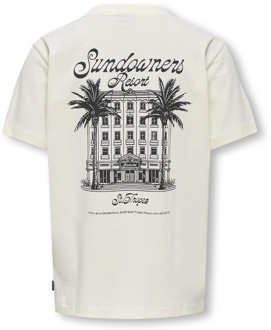 ONLY & SONS jongens t-shirt Ecru - 170-176
