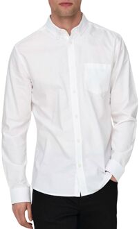 ONLY & SONS Klassiek Slim Fit Overhemd met Borstzak Only & Sons , White , Heren - XL