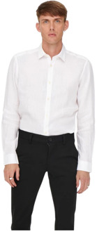ONLY & SONS Linnen shirt Only & Sons , White , Heren - XL