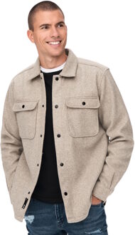 ONLY & SONS Onsash ovr woolen look pkt ls shirt licht Beige - 2XL
