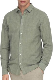 ONLY & SONS Onscaiden Ls Solid Linen Shirt Noos