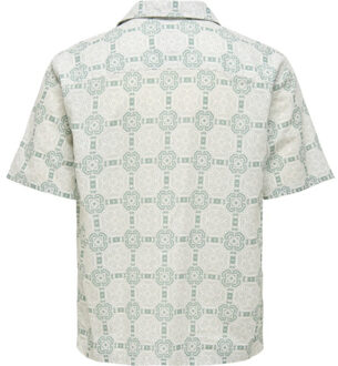 ONLY & SONS Onscaiden reg fit aop shirt dessin - maat XL Groen