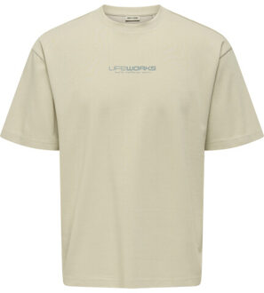 ONLY & SONS Onscaspian text airflex loose ss te Beige