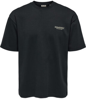 ONLY & SONS Onscaspian text airflex loose ss te Zwart