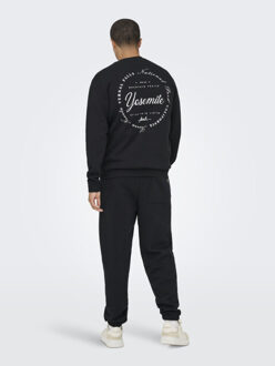 ONLY & SONS onsceres ski ls reg crew swe cs 22037350 jet - maat S Zwart