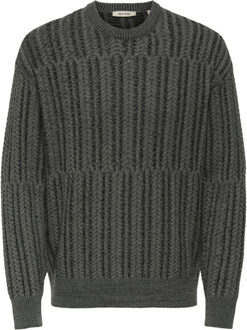 ONLY & SONS Onsfill rlx ls cabel crew knit - maat L Zwart