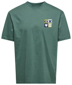 ONLY & SONS onsfred giroud rlx ss tee 22036984 mallard green Groen - L