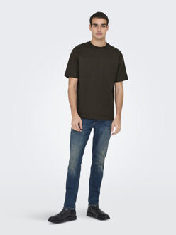 ONLY & SONS onsfred life rlx ss tee noos 22022532 mulch Bruin