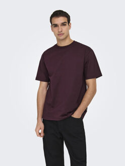 ONLY & SONS onsfred life rlx ss tee noos 22022532 port royal Bordeaux - XL