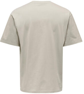 ONLY & SONS onsfred rlx ss tee noos 22022532 silver lining - maat XS Zilver