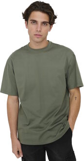 ONLY & SONS Onsfred rlx ss tee noos - maat Donkergrijs