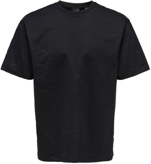 ONLY & SONS Onsfred RLX SS TEE Noos Zwart Only & Sons , Black , Heren - Xl,M,S