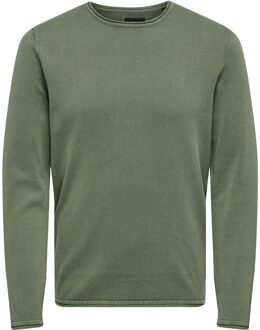 ONLY & SONS Onsgarson wash crew neck knit noos Groen - M