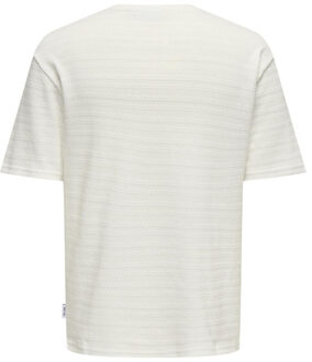 ONLY & SONS Onsgivo reg 12 ss crew knit noos Wit - L