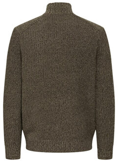 ONLY & SONS Onsjoin reg ls high neck knit camp dessin - maat M Bruin