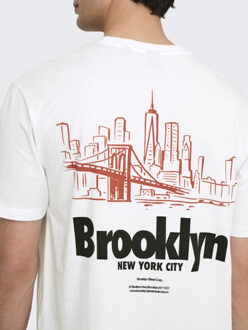 ONLY & SONS Onskeane rlx ss print tee noos off-white - maat XXL Ecru