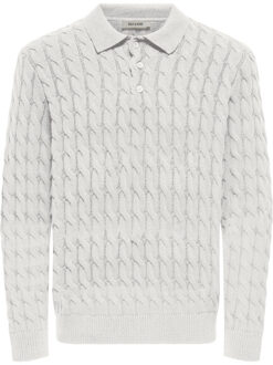 ONLY & SONS Onskicker rlx ls cabel polo knit l Wit - M